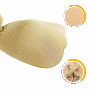 Sutien Push-Up cu Snur si Silicon Adeziv, Lalabra, Culoare Crem