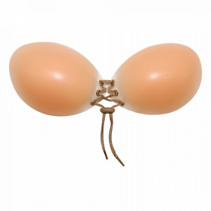 Reggiseno in silicone trasparente con laccetti e coppe push-up, forma rotonda - Img 3