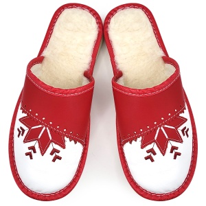 Sheepskin Fur Slippers 'Harmony' Red | Comfort and Warmth