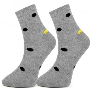 Sosete Bumbac Set 2 Perechi Model 'Dots & Emoji' Gray