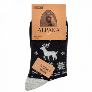 Șosete Călduroase din Lână de Alpaka Culoare Negru Model 'Joy Season'