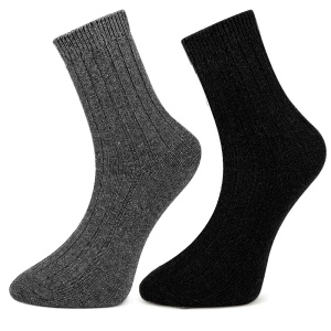Șosete Călduroase din Mix de Lână Set 2 Perechi Model 'Minimalist Line' Black grey | Confort Maxim