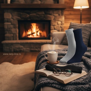 Șosete din Lână de Alpaka Set 3 Perechi | Model 'Wool Essentials' - Prezentare șosete în ambient.