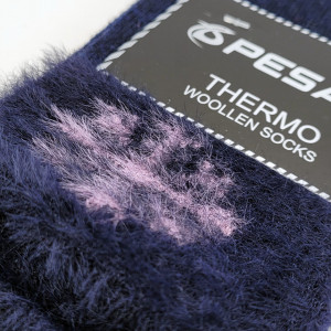 Sosete Termo din Lână Marca Pesail® Model 'Fluffy Winter' Culoare Ultramarine