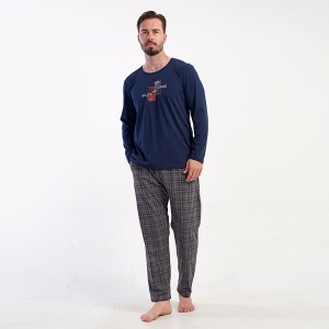 Vienetta Comfortable Men's Pajamas | MAN Model 'Future' | World Wide' Blue | Comfort and Inspiration