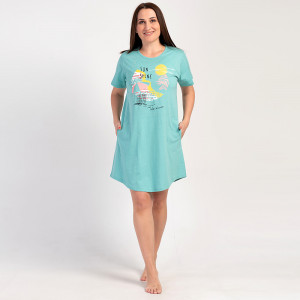 Vienetta Plus Size Nightgown with Pockets, Model 'SunShine'