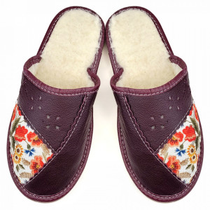 'Walking on Flowers' Wool-Lined Leather Slippers