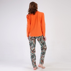 Pijama Damă din Bumbac 100% Vienetta, Model 'Be the Change' - Prezentare pijama din spate.