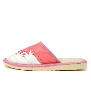 Papuci de Casă Damă Îmblăniți Model 'Harmony' Sweet Pinky - Prezentare papuci vedere din lateral.
