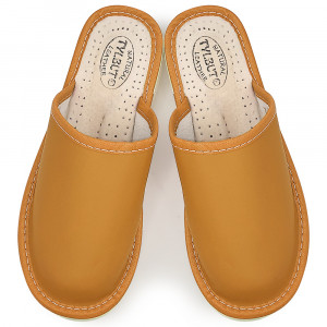Women's Slippers, Cream Color Leather, Model 'Select' Savanna