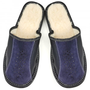 Black Sheepskin Fur Slippers 'Midnight Luxe'