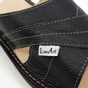 Papuci de Casa din Piele cu Talpa Groasa Culoare Maro, Model 'Luxury Feet' Brown