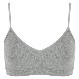 Bustieră Damă Fără Bureți Unlined Air Gray, Design Seamless Raiat cu Bretele Subțiri