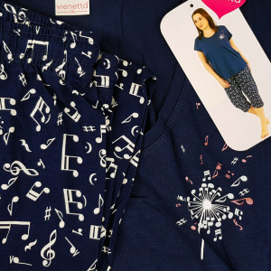 Pijamale Confortabile Marimi Mari din Bumbac Vienetta Model 'Sound of Nature'