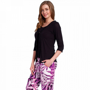 Compleu Pijama Dama din 3 Piese Vienetta Plus 'Spectrum'