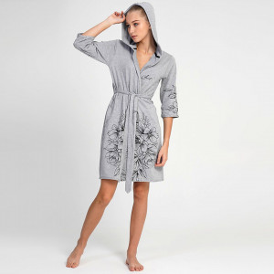 Halat Dama Confortabil cu Buzunare, Cordon si Gluga Vienetta Model 'Sweet and Cozy'