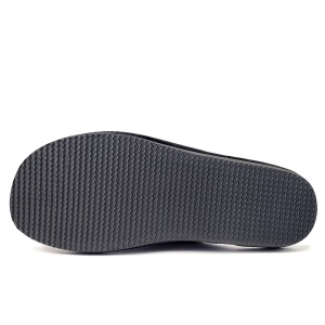 Papuci de Casa din Piele cu Talpa Groasa Culoare Gri, Model 'Luxury Man' Gray-Prezentare talpă papuci.