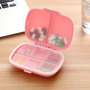 Organizator Medicamente Tip Valiza cu 8 Compartimente Model Traveling Pink