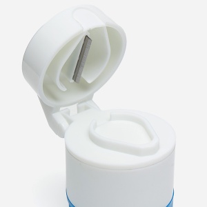 Organizator Medicamente Multifunctional 4in1 | Tăiere, Sfărmare, Depozitare, Pahar Apă, Culoare Albastru