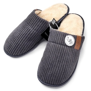 Papuci de Casă Bărbați din Catifea Raiată și Memory Foam „Lounge Point” | Confort Termic Premium