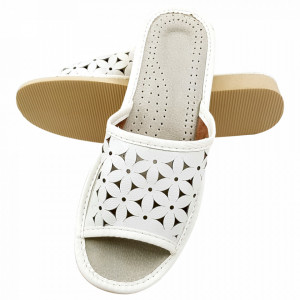 Papuci de Casa Dama, Material Piele, Culoare Visiniu, Model 'Flawors Patrol' White