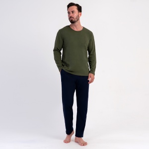 Pijama Bărbați din Bumbac 100% Vienetta|MAN 'Keep Going' Herbal Green