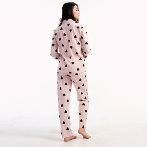 Pijama cu Nasturi Damă din Bumbac 100% Vienetta Model 'Pure Love' - Prezentare pijama vedere din sapte.