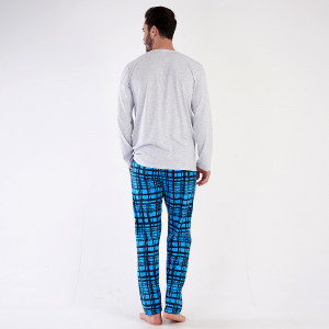 Pijamale Barbati cu nasturi Vienetta|MAN, Model 'Respect' Gray