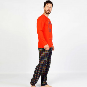 Pijamale Barbati din Bumbac Gazzaz by Vienetta Model 'Respect Freedom' Red