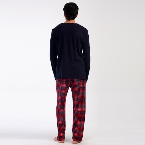 Pijamale Bărbați din Bumbac Interlok Vienetta | MAN Model 'Gentlemen'. Prezentare pijama din spate.