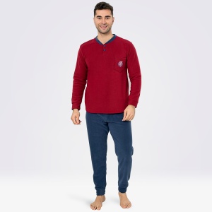 Pijamale Calduroase din Polar Flece Model 'Unwavering Burgundy' | Căldură și Confort Maxim