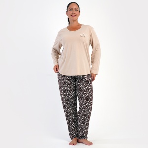 Pijamale Damă din Bumbac 100% Vienetta, Model 'Have a Nice Day'