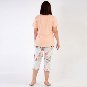 Pijamale Dama Marimi Mari Vienetta Model 'Flower Market' Cream Peach