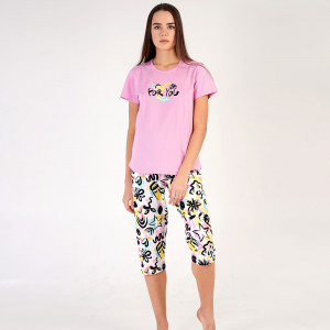 Pijamale Dama Vienetta din Bumbac 100%, Model 'For You' Pink