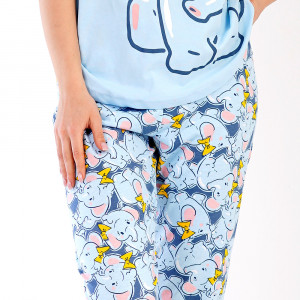 Pijamale Dama Vienetta din Bumbac 100%, Model 'I Belive in Pink' Blue