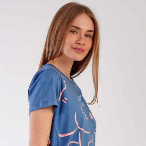 Pijamale Dama Vienetta din Bumbac 100%, Model "So Loved" Pine