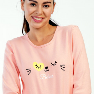 Pijamale din Bumbac Interlock, Brand Vienetta, Model 'Belive'