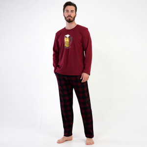 Pijamale din Bumbac Interlock Vienetta | MAN Barbati Model 'Weekend Mood' 