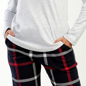 Pijamale Groase din Bumbac Interlock, Brand Vienetta, Model 'All You Need is Sleep'