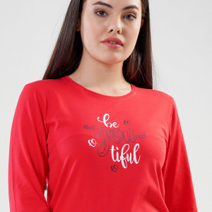 Pijamale Vienetta din Bumbac Model 'Be You Tiful'