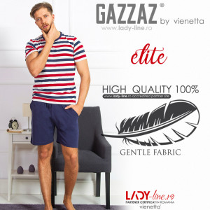 Pijamle Barbati Gazzaz by Vienetta, 'Elite', Culoare Albastru