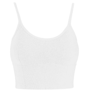 Seamless Elevate White Women's Bustier, Narrow Adjustable Straps and Wide Elastic Band