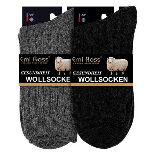 Șosete Călduroase din Mix de Lână Set 2 Perechi Model 'Minimalist Line' Black grey | Confort Maxim
