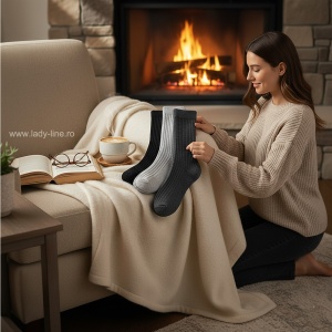 Șosete din Lână de Alpaka Set 3 Perechi | Model 'Wool Crafted' - Prezentare șosete în ambient.