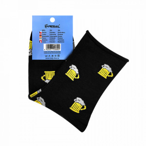 Sosete Medicale Clasice Barbati Model 'I Love Beer' Culoare Negru