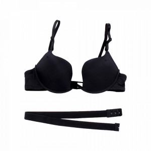 Sutien Decolteu Adanc cu PUSH-UP, Culoare Negru