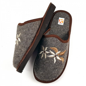 Papuci de Casa Universali din Postav Model 'Flowers Vintage' Bosaco