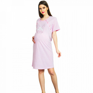 Vienetta 'Cute Bunny' Maternity and Nursing Shirt Pink