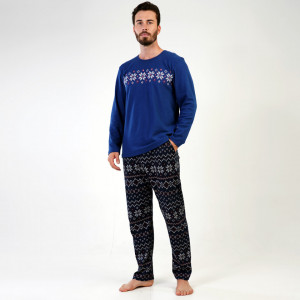Vienetta Interlock Cotton Pajamas | MAN for Men Model 'Winter Ornaments'