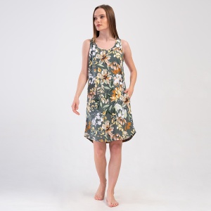 Vienetta Nightgown with Wide Straps Model 'Sakura' | 100% Cotton & Maximum Comfort